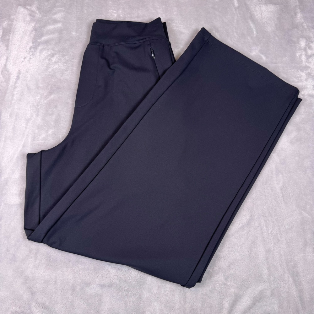 Ninepine Asana Wide Pant Women Small Gray Technical Athleisure‎ Pants High Rise